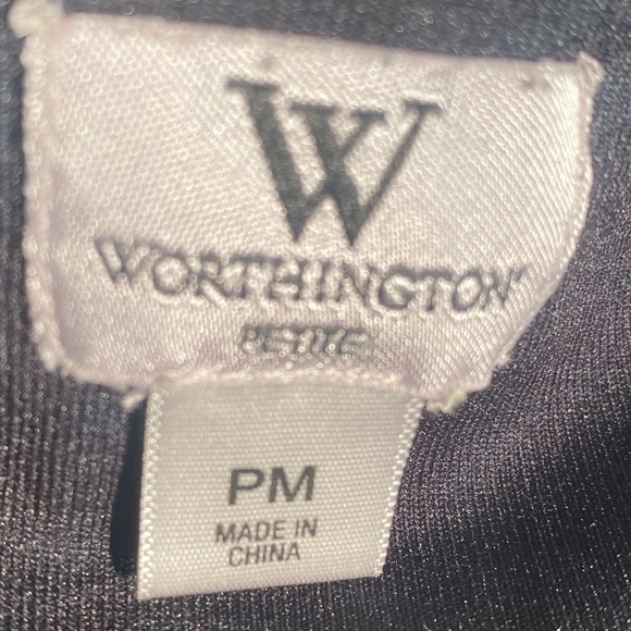 Worthington, size petite PM, black and turquoise top. - Picture 4 of 4